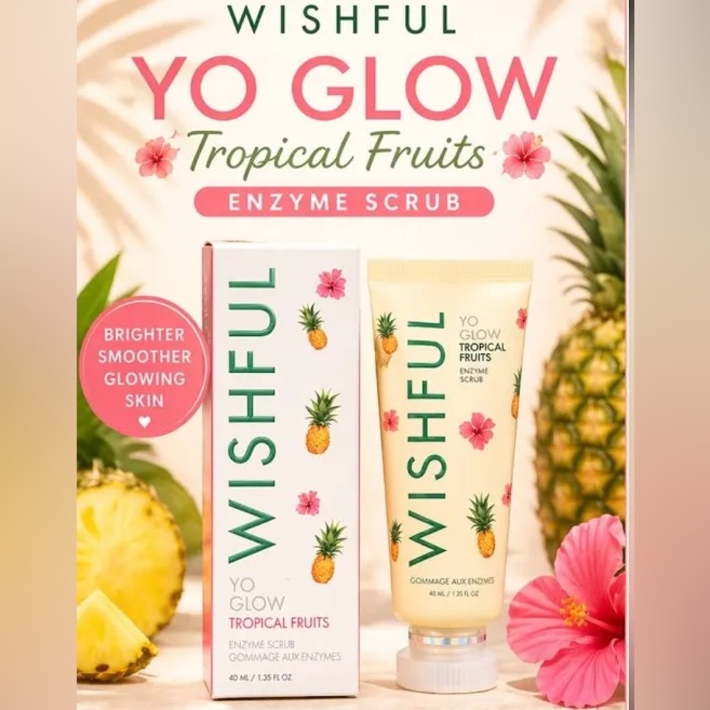 Authentic New in Box Wishful Yo Glow Tropical Fruits Enzyme Scrub